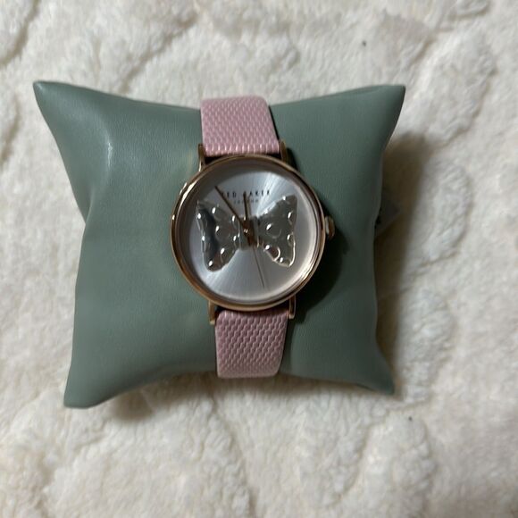 Ted Baker Phylipa Pink Silver Rose Gold Iconic Bow Leather Strap Quartz Watch main image 12